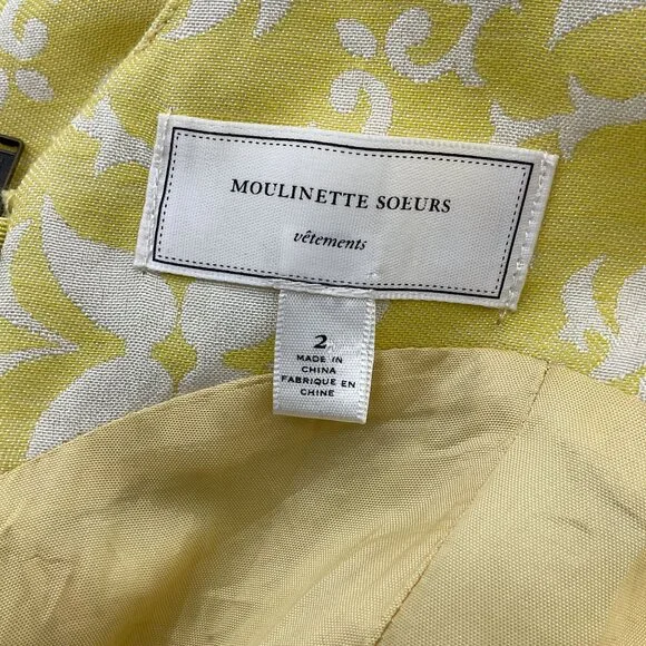 Anthropologie Moulinette Soeurs Longing for Yellow Sleeveless Brocade Dress 2 - Picture 6 of 9